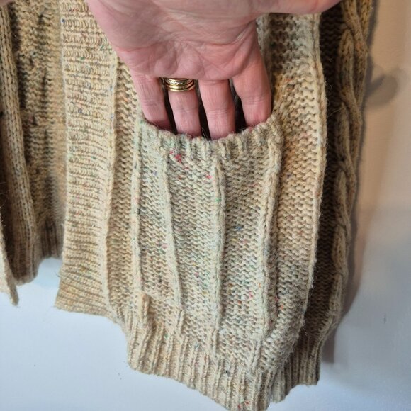 Madewell Wool, Alpaca, Silk Blend Cable Knit Open Cardigan Oversized XXS - Picture 4 of 10